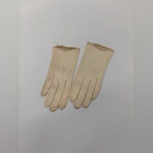 Vintage Cream Kid Leather Gloves – Size 7¼